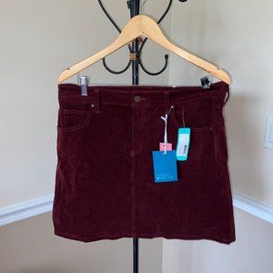 Burgundy Corduroy Mini Skirt
